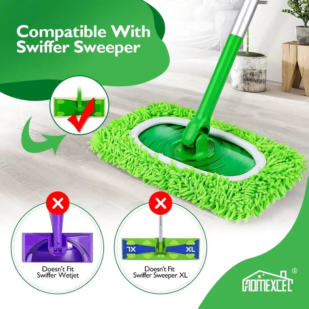 Reusable Microfiber Mop Pads, 4-Pack, Wet & Dry Use, for All Floor Types, Machine Washable from PriceLows™