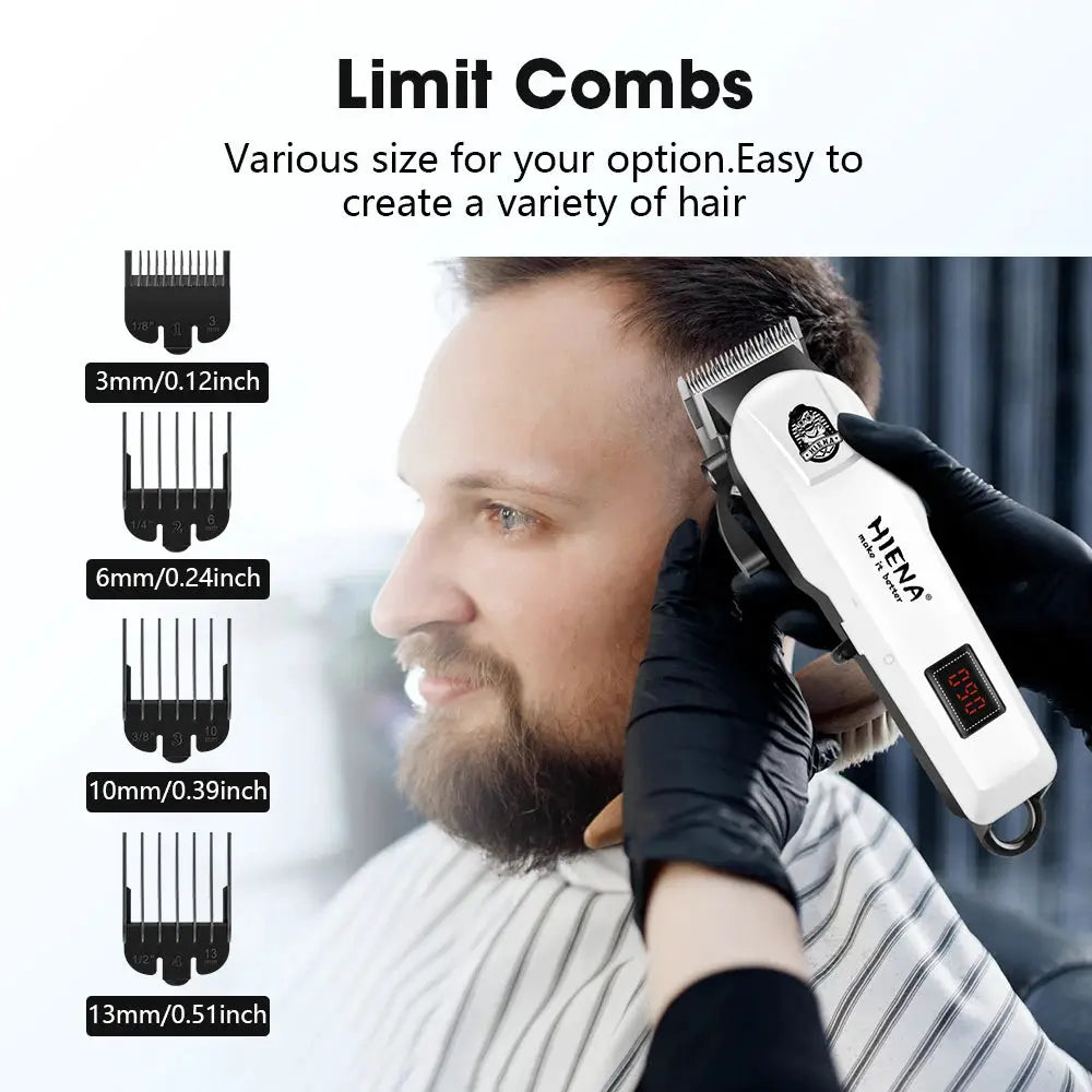 Hair Clippers Kit | Rechargeable Battery | Stainless Steel Blades | 4 Piece Set