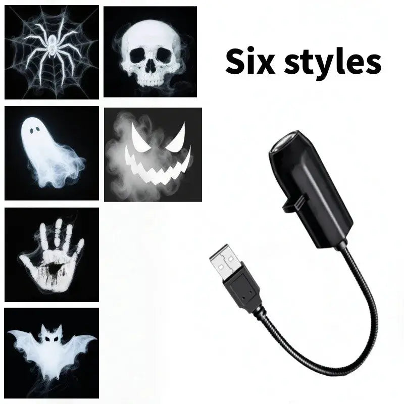 LED Projector Light | Switchable Patterns | USB Powered | Ghost Skull