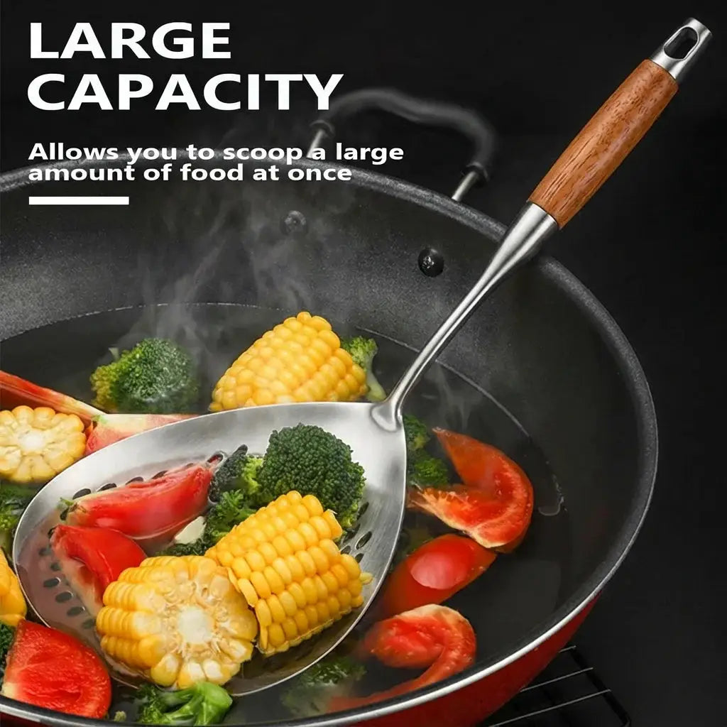 1Pc Heavy-Duty Stainless Steel Ladle Skimmer - High-Temp Resistant Fine Mesh Ergonomic Handle for Frying Hot Pot Kitchen Utensil from PriceLows™