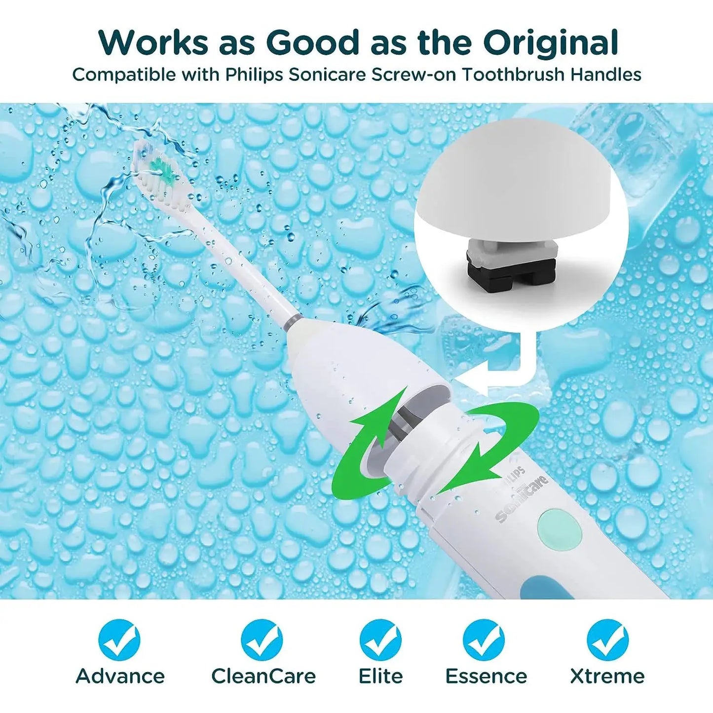 1/4/6pcs Replacement Toothbrush Heads Compatible with Philips Sonicare E-Series HX7022/66 HX7023/30 from PriceLows™