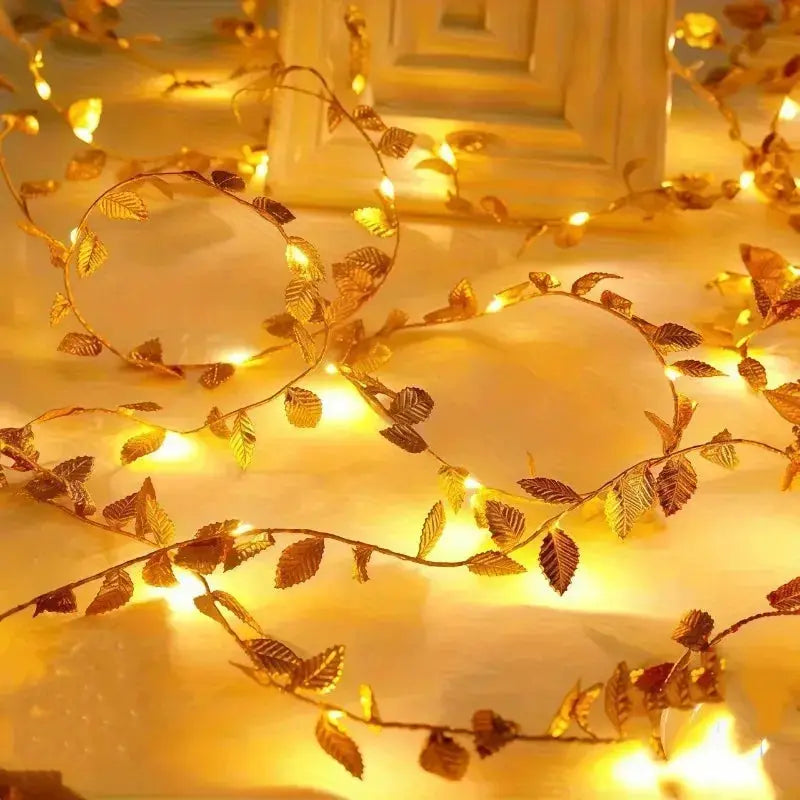 LED Ivy String Lights | Outdoor Plug In | Warm White Bulbs | Garden Decor