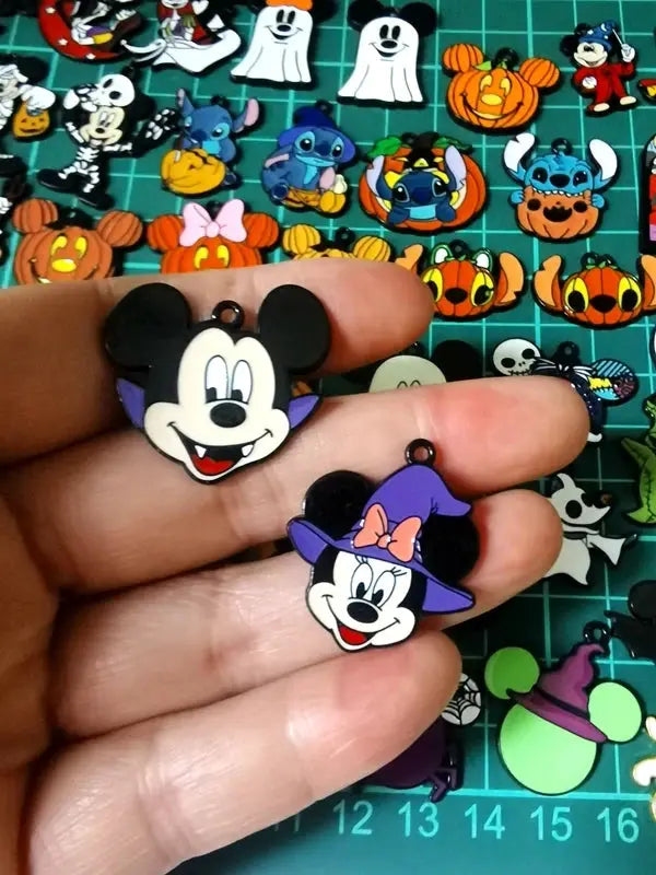 Halloween Pendant Charms | Metal Design | Cartoon Pattern | 10 Piece Set