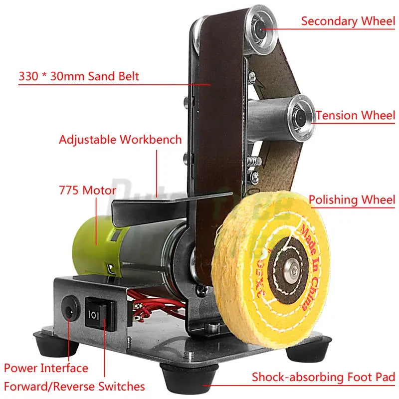 110V/220V Desktop Vertical Mini Electric Abrasive Belt Sandpaper Polishing Machine DIY Angle Grinder Sharpening Machine from PriceLows™
