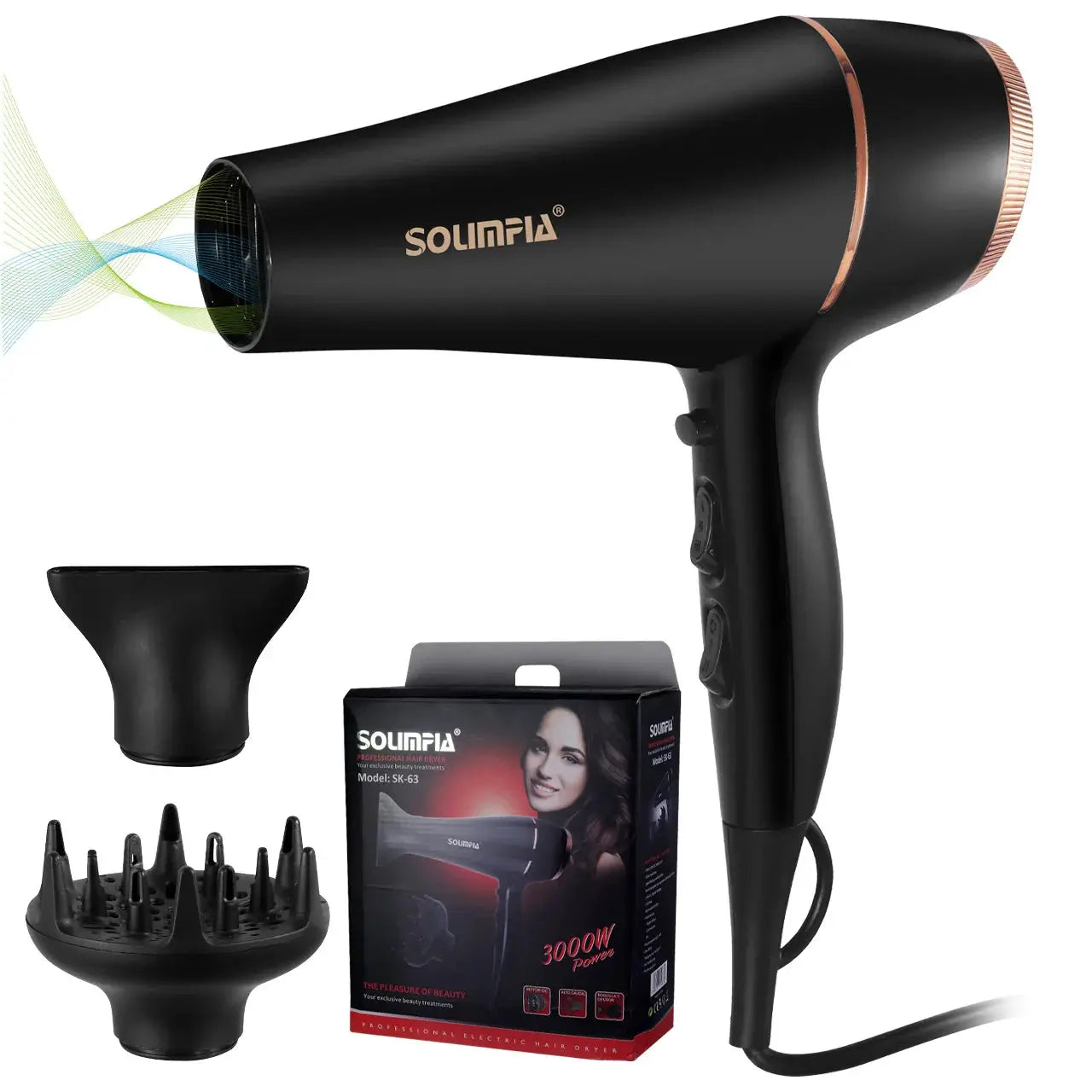 Wall Mounted Hair Dryer | 2000W Professional | Ceramic Anion Technology