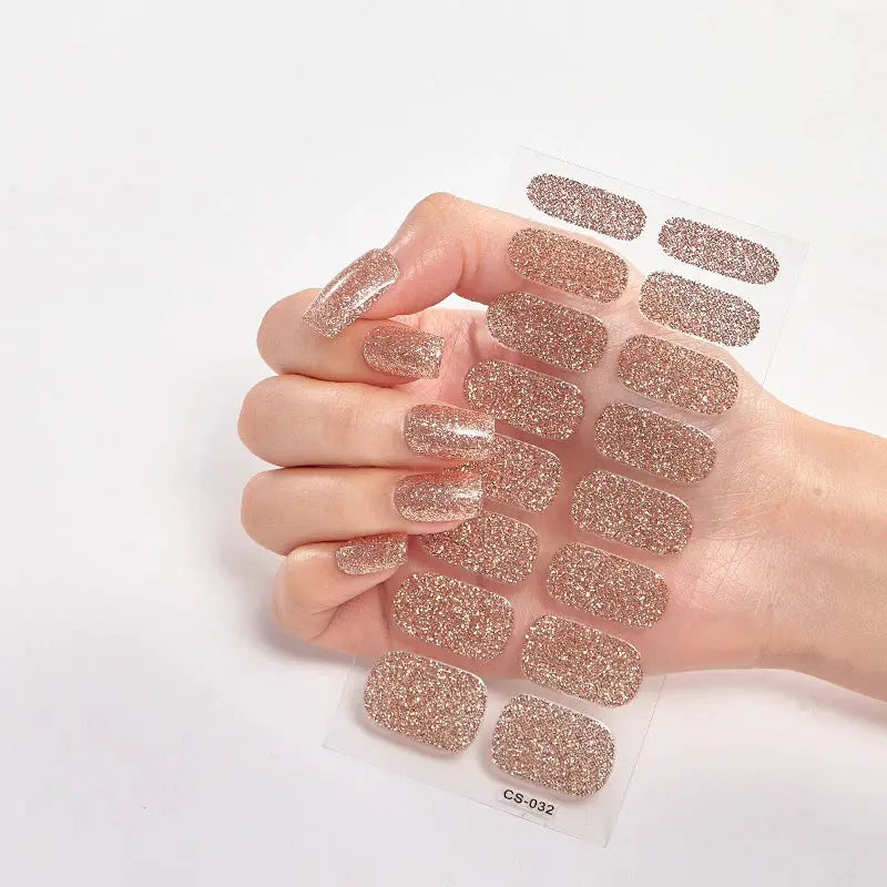 Full Cover Nail Stickers Fashion Nail Polish Nail Decoration Sparkling Glitter Self Adhesive Manicure Designer Nail Art Sticker from PriceLows™