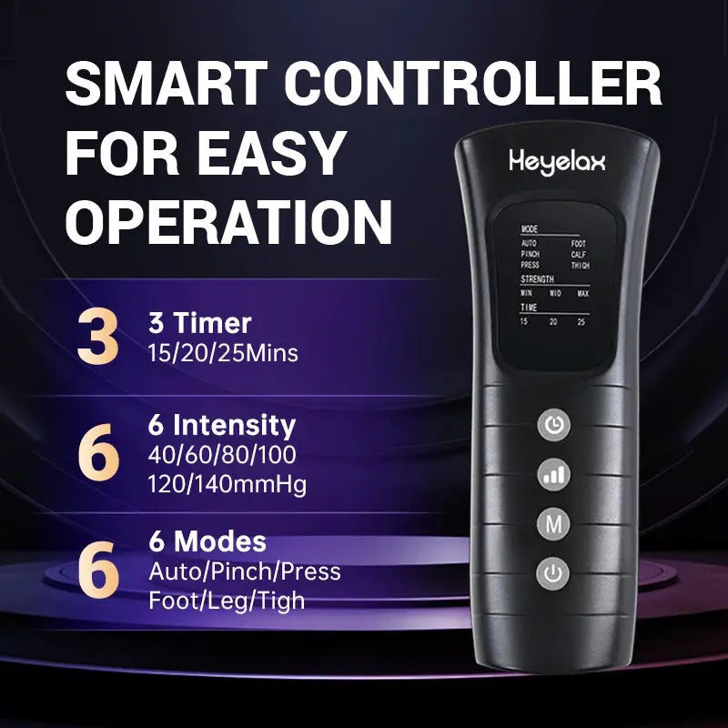 Full Leg Air Compression Massager | 6 Modes | 6 Intensities | Sizes S M L