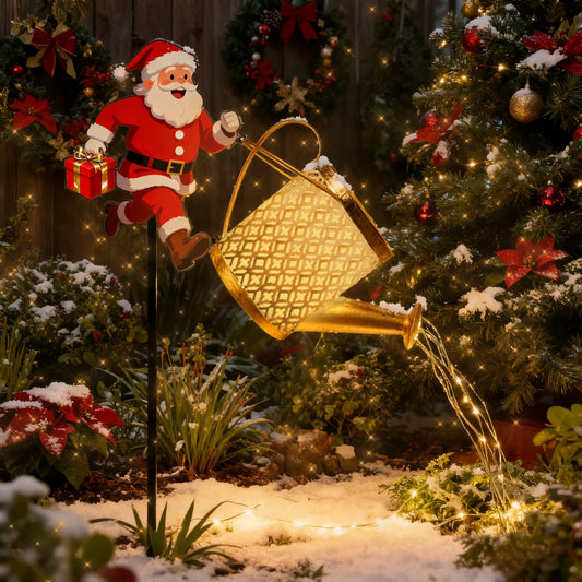 Solar Garden Light | Metal Santa Design | Iron Body | Christmas Edition