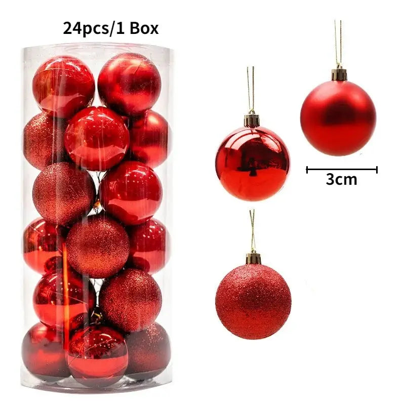 Christmas Tree Ornaments | Plastic Baubles | Indoor Decor | 24 Or 36 Pcs