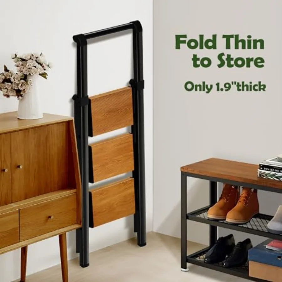 3 Step Ladder, Portable Folding Ladder with Wide Pedal, Lightweight Aluminum Step Stool with Convenient Handgrip, 330 lbs Capac from PriceLows™
