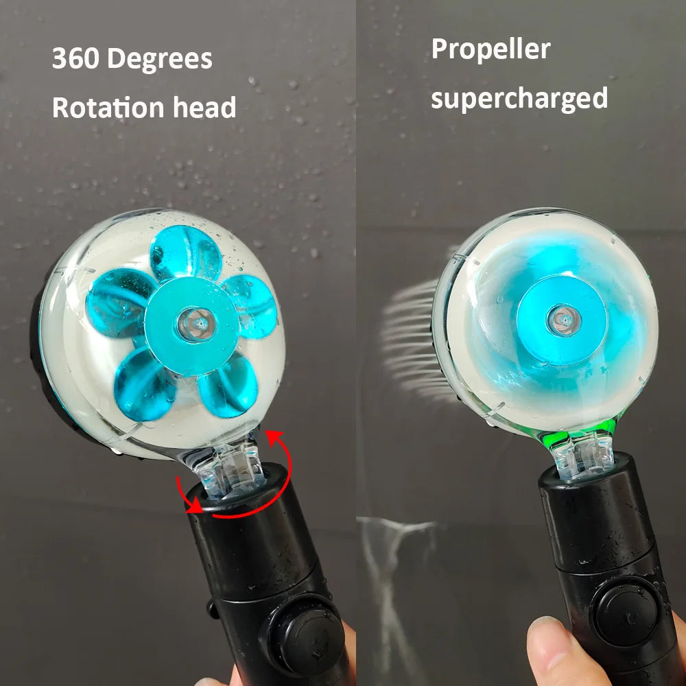 Handheld Shower Head | High Pressure | Digital Temperature Display | Black