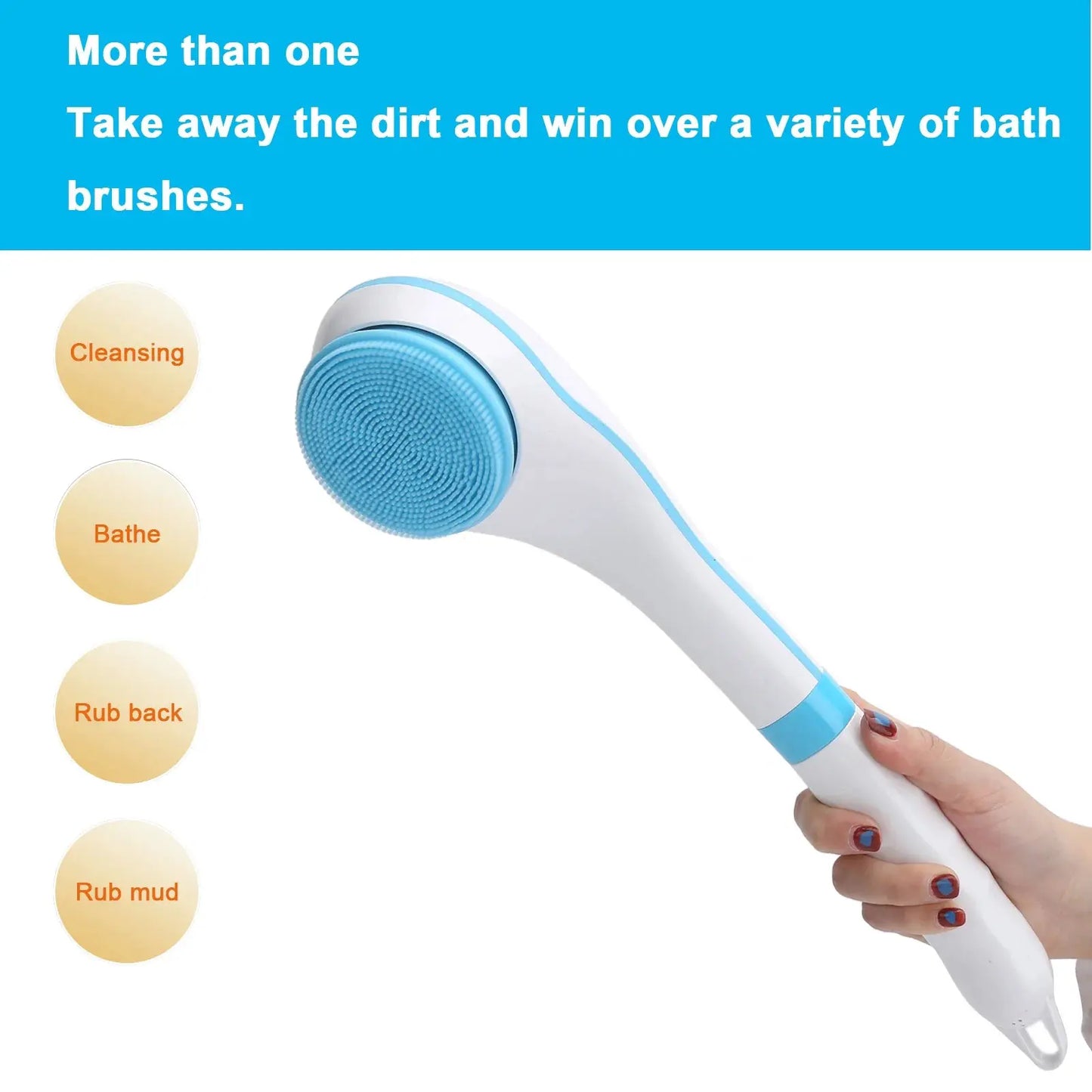 Electric Bath Brush | 5 Brush Heads | 6 Speed Settings