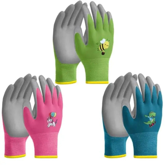 gardening gloves for outdoor yard work, soft rubber-coated grip, durable fabric, vibrant colors, breathable and snug fit from PriceLows™