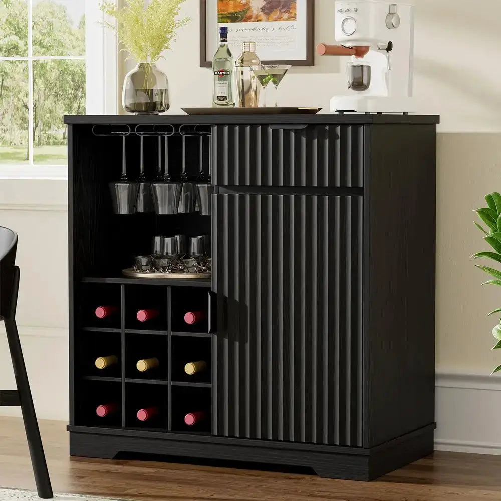 Coffee Bar Cabinet, Modern Liquor Cabinet with Glass Holder amp Wine Rack, Wine Bar Cabinets with Storage, Buffet Sideboard for from PriceLows™