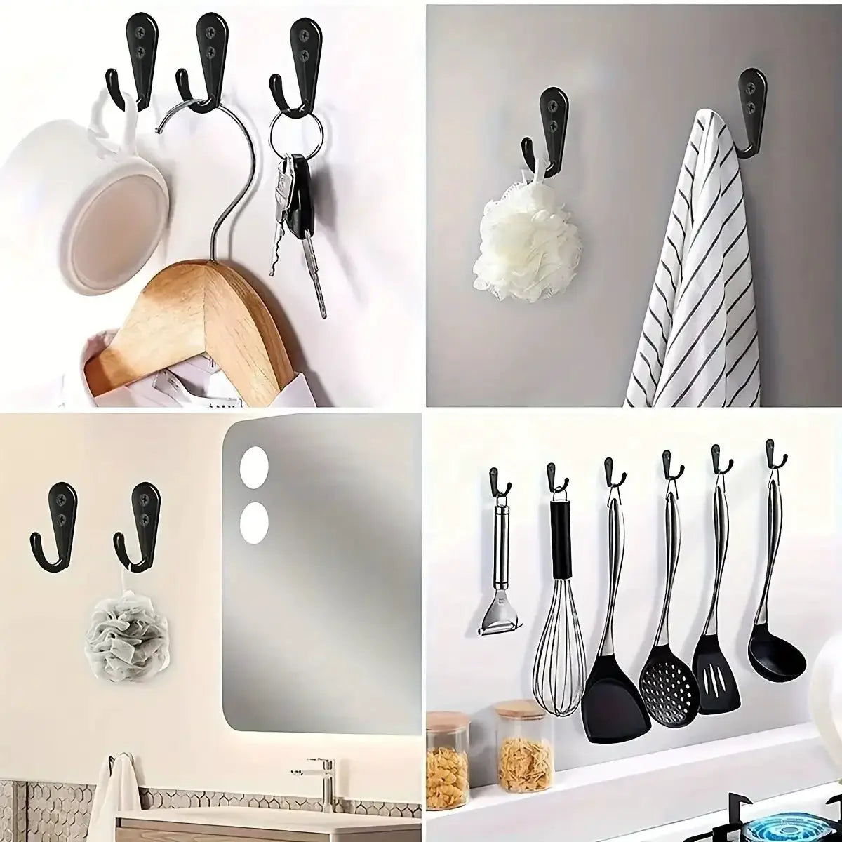 10pcs Vintage Coat Hooks W/Screws Wall Mounted Cast Antique Hook Door Robe Clothes Towel Keys Hangers for Bathroom Kitchen(Bronze) from PriceLows™