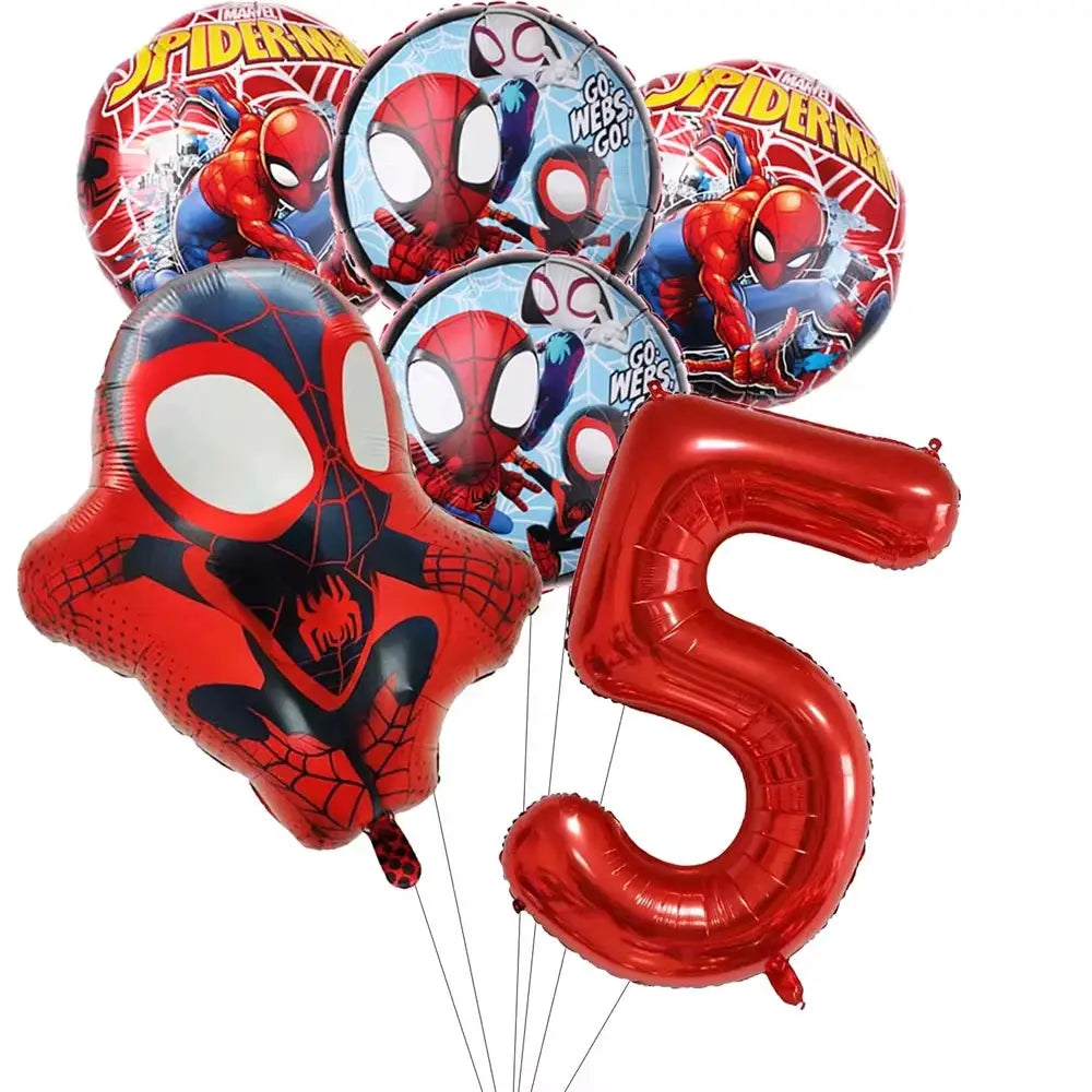 Spider Birthday Party Supplies | Disposable Tableware Set | 3D Balloon | Kids