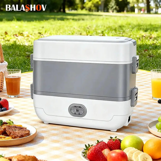 Multifunctional Electric Lunch Box Food Heater, Portable Leakproof Food Warmer Heater for Travel, Car and Home with 2 Layers from PriceLows™