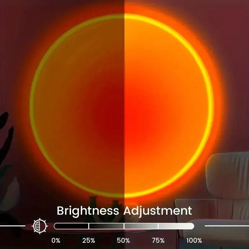 Sunset Projection Lamp | 16 Color Spectrum | USB Remote Control | Moon Shape