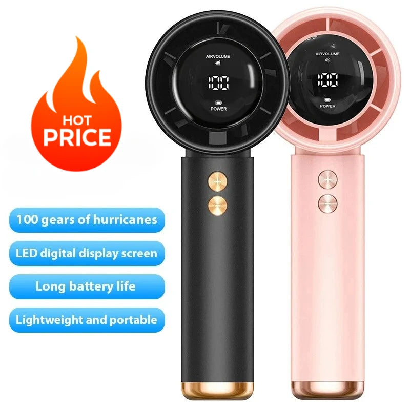 Handheld Fan | LED Display | USB Rechargeable | Outdoor Use