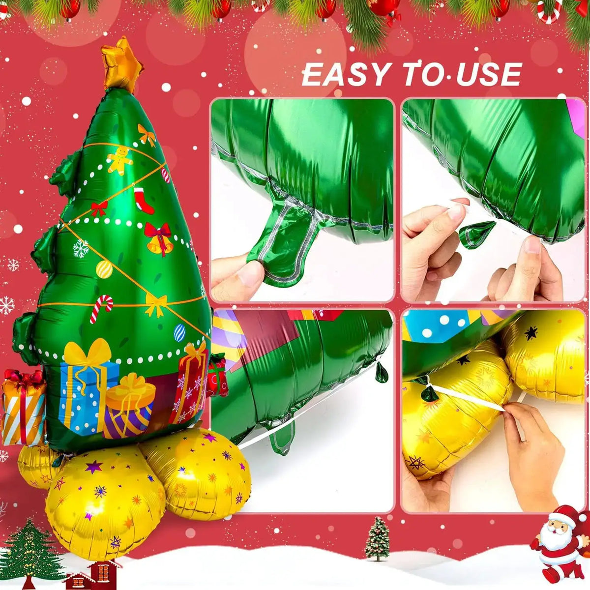 Christmas Balloons | Foil Material | Multipack Set | Assorted Designs