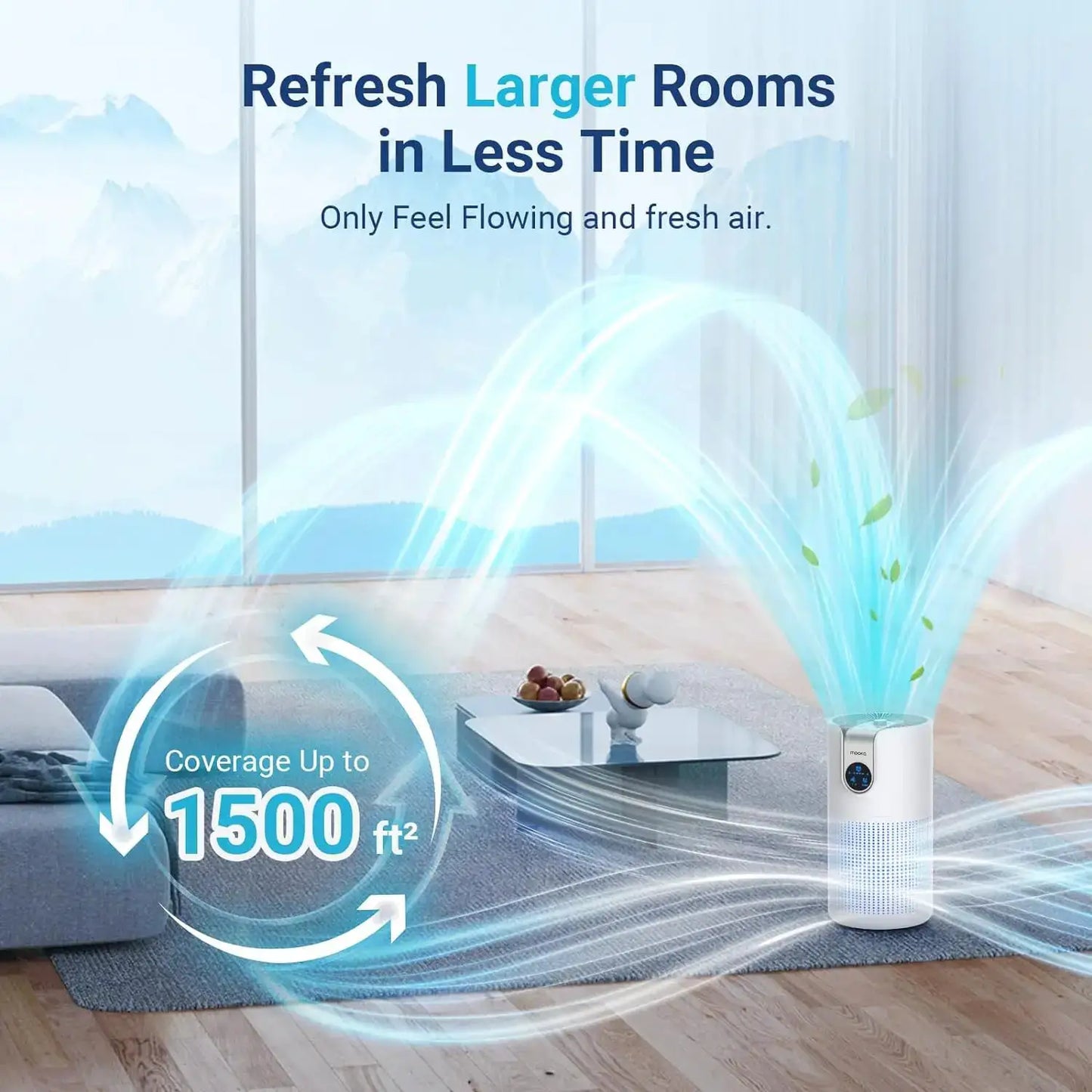 Air Purifiers for Home Large Room Up to 1500ft² with Aromatherapy, HEPA Air Purifier Air Filter Cleaner 15dB, M03, White from PriceLows™