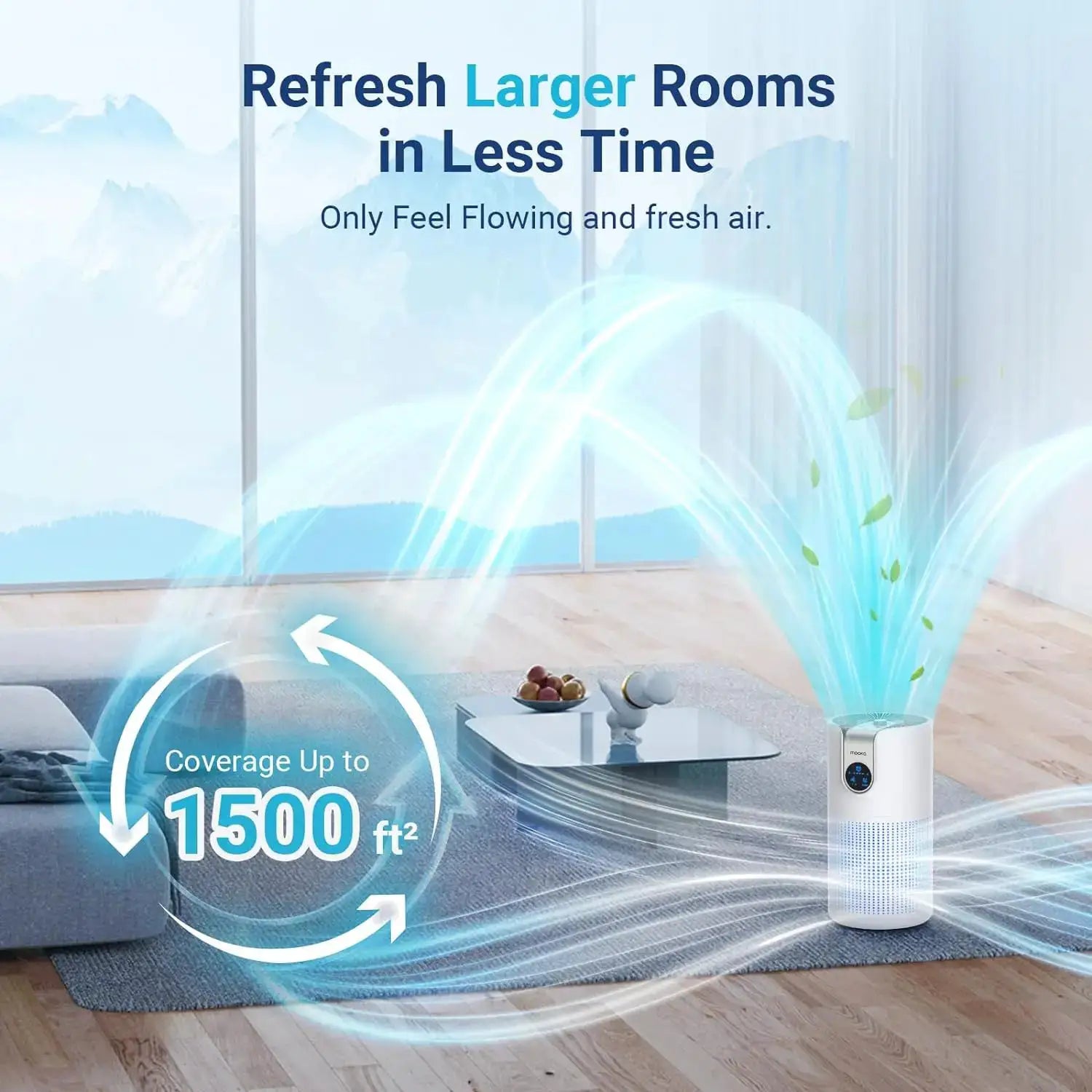 Air Purifiers for Home Large Room Up to 1500ft² with Aromatherapy, HEPA Air Purifier Air Filter Cleaner 15dB, M03, White from PriceLows™