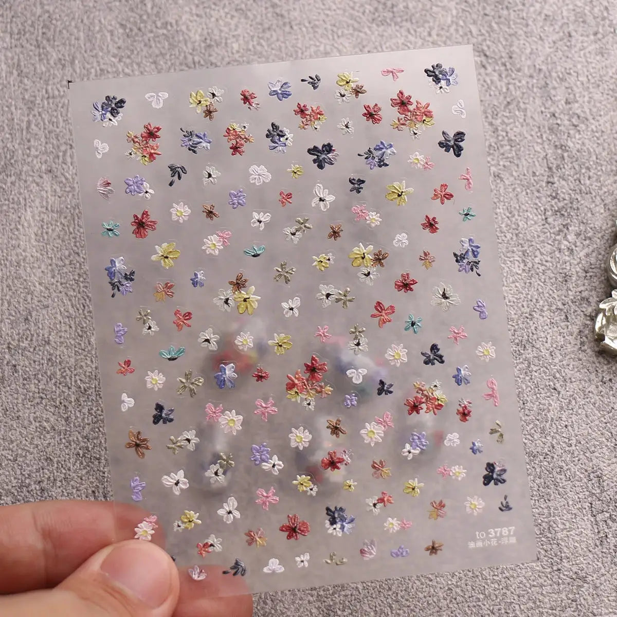 2pcs Spring and Summer Floral Nail Art Embossed Nail Art Stickers - Nail Art Decal, Easy to Apply Nail Decoration, DIY, Gift from PriceLows™