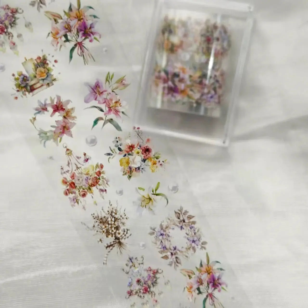 1Pc 100cm Flower Nail Foils for Transfer Paper Floral Stickers Rose Nails Wraps Tulip Nail Art Decorations from PriceLows™