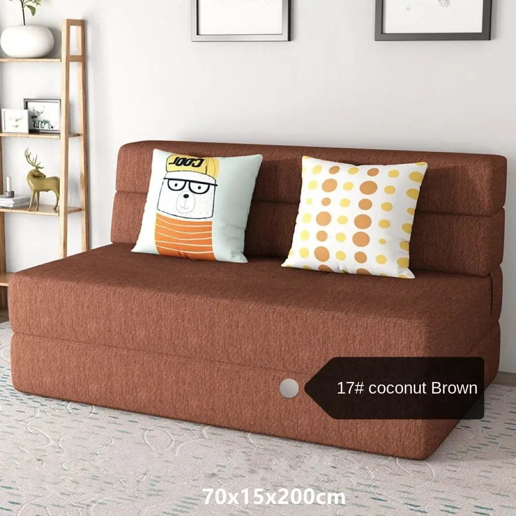 Folding sofa bed dual-purpose small apartment living room bedroom tatami rental house lazy sofa accompanying bed anti-fall pad from PriceLows™