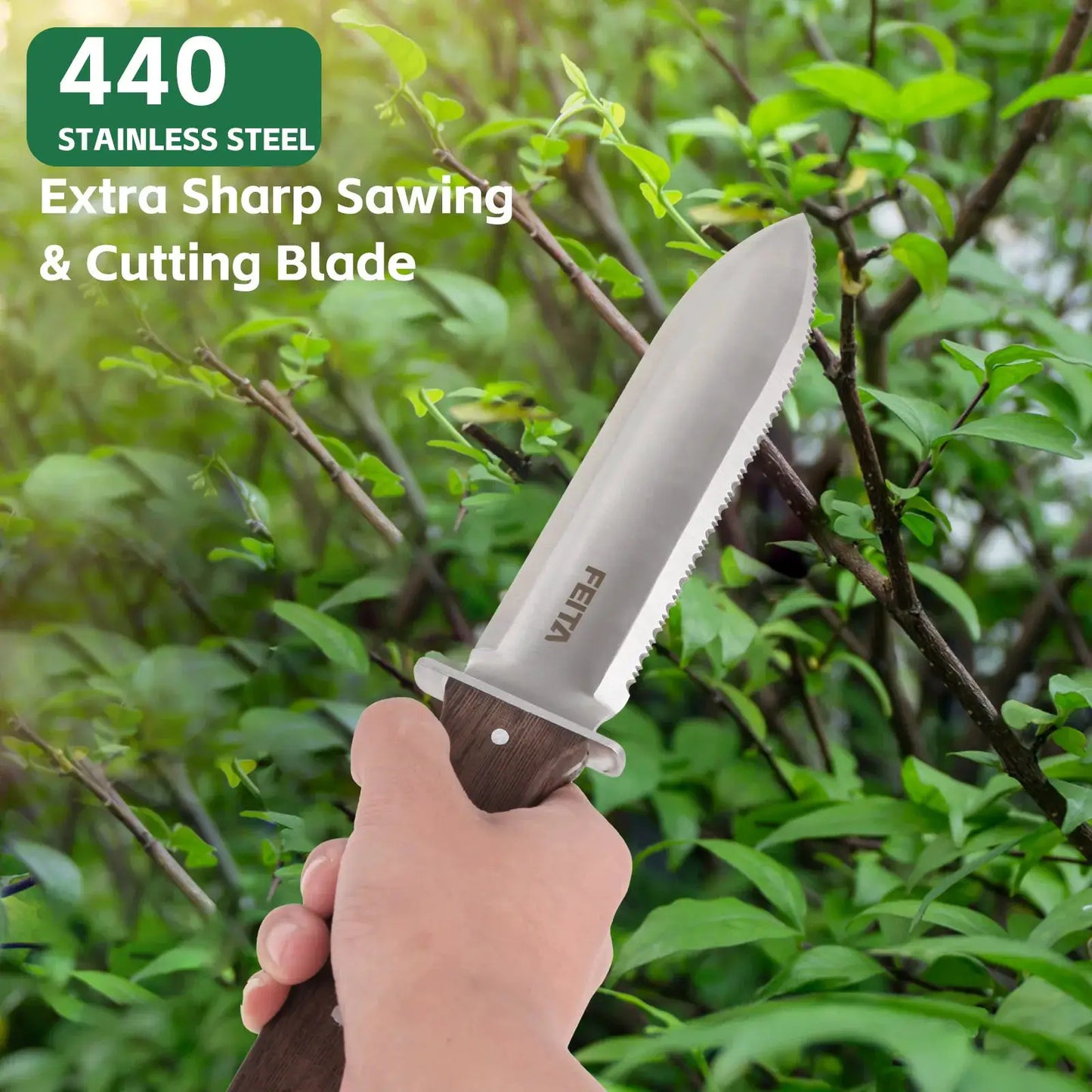 Hori Hori Garden Knife | Stainless Steel Body | Wood Handle