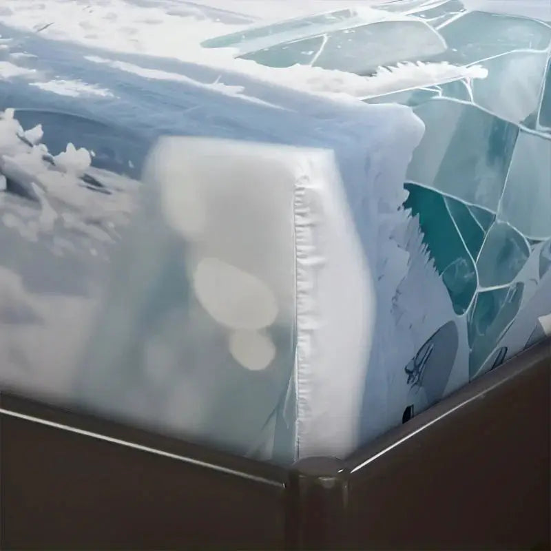 3Pcs Hatsune Miku Fitted Sheet Set with 2 Pillowcases Ice Palace Anime Bedding Set Soft Deep Pocket for Fan & Teen Bedroom Decor from PriceLows™