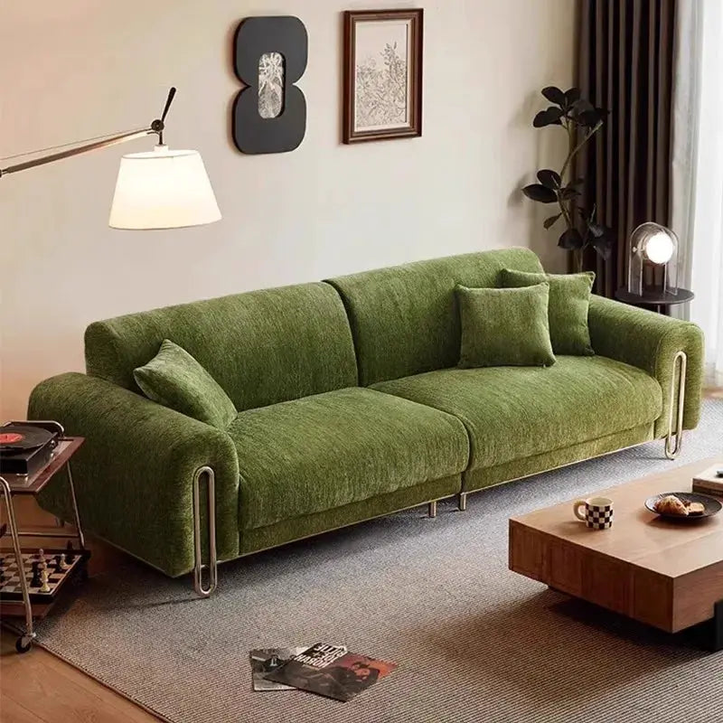 Fabric Sofa | Cream Chenille | Mid Century Style | Small Living Room from PriceLows™