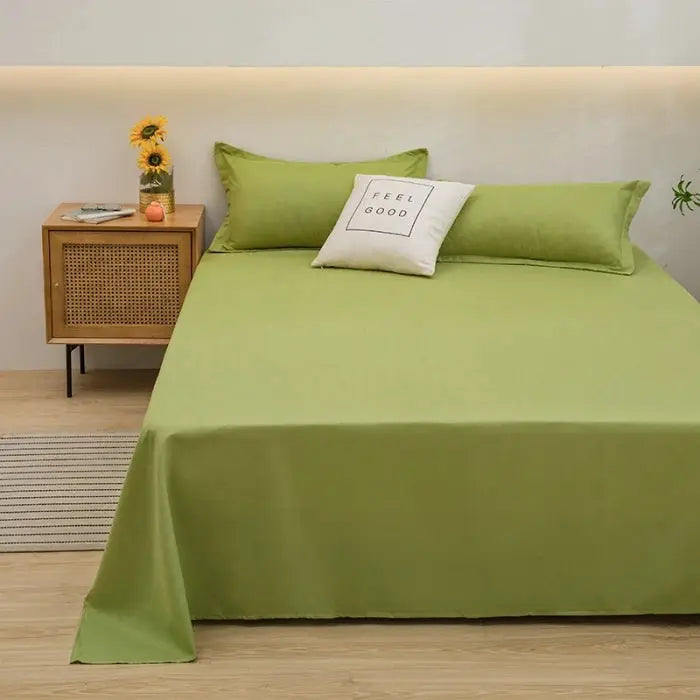 1pc Solid Color Flat Bed Sheet Soft Home Linen for Single/Double/Queen/King Beds from PriceLows™