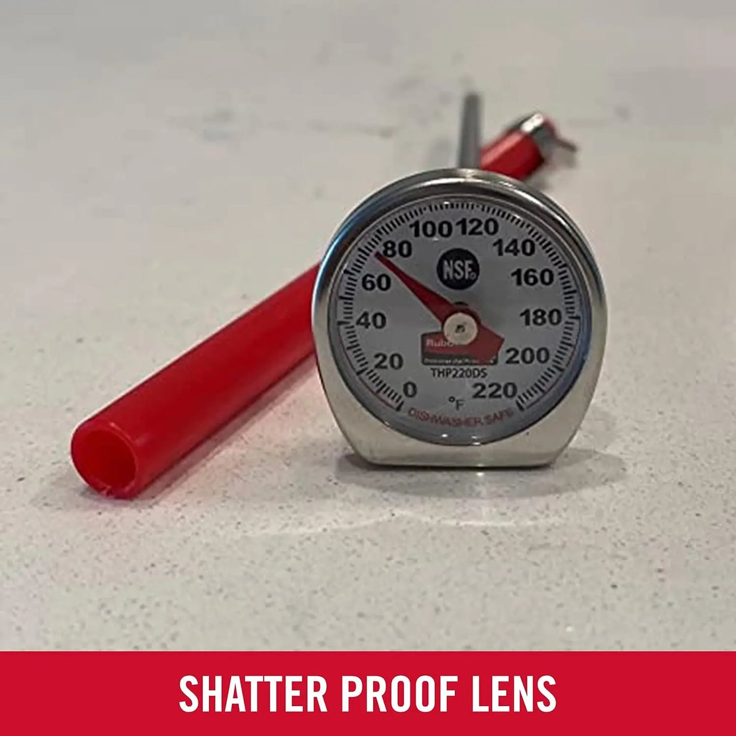 Meat Thermometer | Pocket Size | Dishwasher Safe | Red