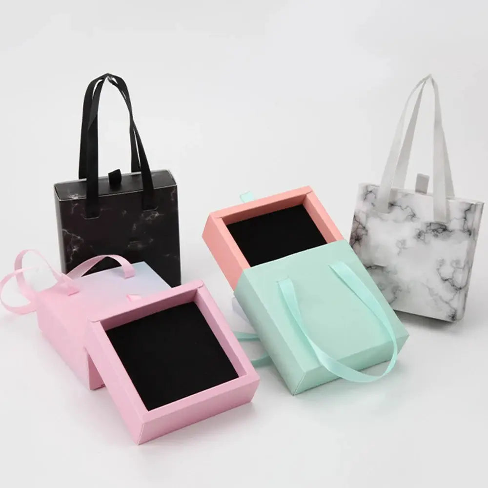 Paper Pull-Out Drawer Jewelry Box Handheld Jewelry Packaging Box Wearing Armor Ring Earring Necklace Storage Gift Box from PriceLows™