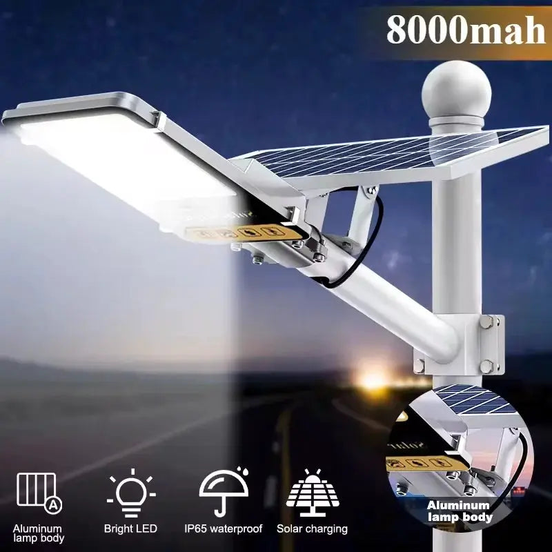 Aluminum 8000mah High Power Solar Light Outdoor Solar Street Light Waterproof Street Light For Garage Garden Terrace wall lamp from PriceLows™