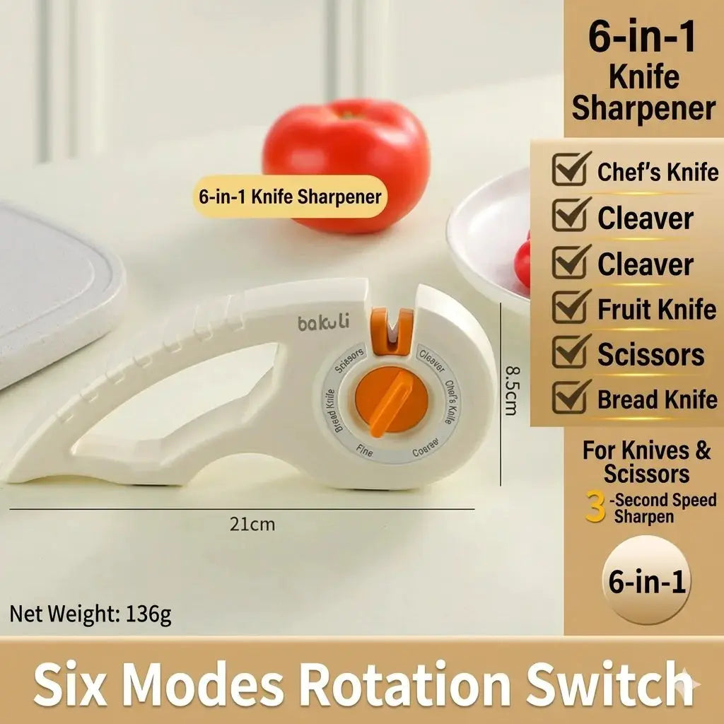 Knife Sharpener | 6 Adjustable Modes | Non Slip Grip | Scissors And Knives