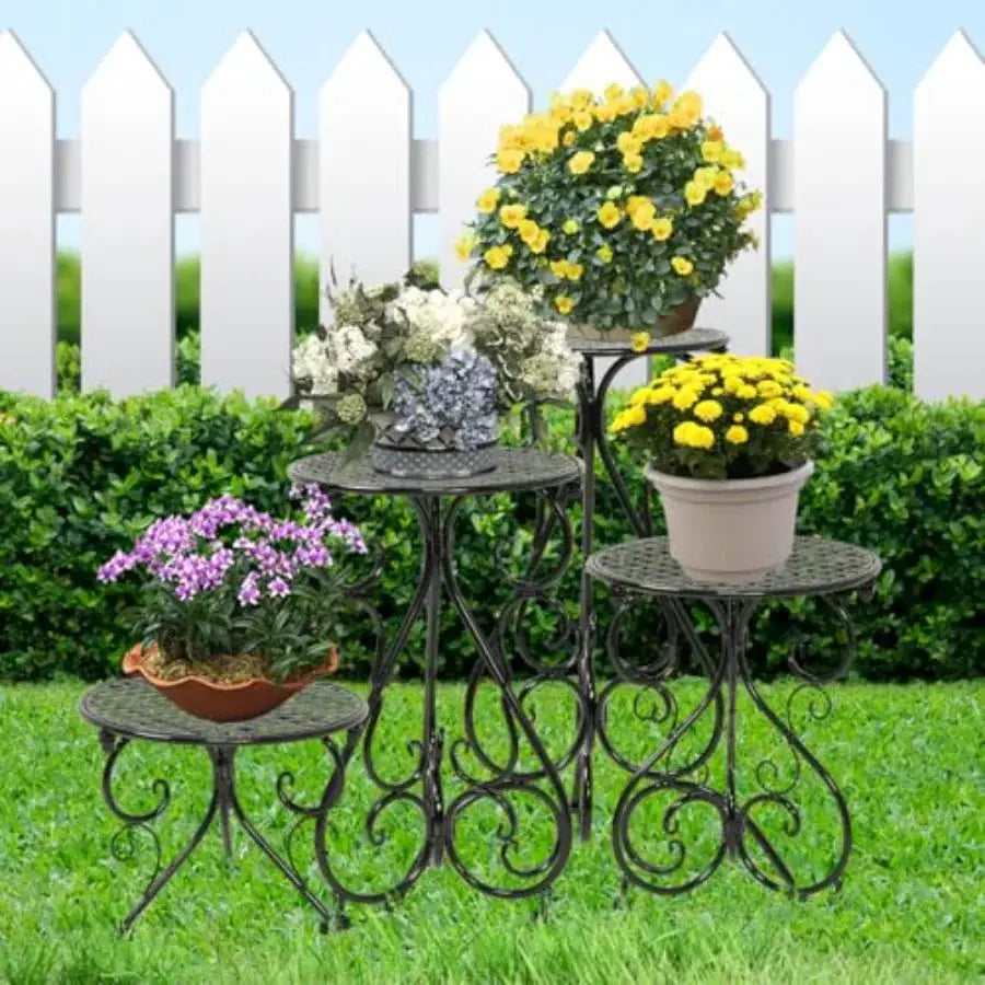4-Pack Metal Plant Stand for Indoor Outdoor Heavy Duty Flower Pot Stands for Multiple Plants Rustproof Iron Planter Holder Disp from PriceLows™