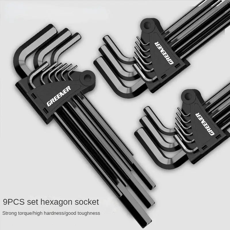 Greener 9PCS Allen Key Set L Type Wrench Kit Hex Wrench Hand Tool Allen Key Hexagon Flat Ball Torx Head Spanner Key Repair Tools from PriceLows™