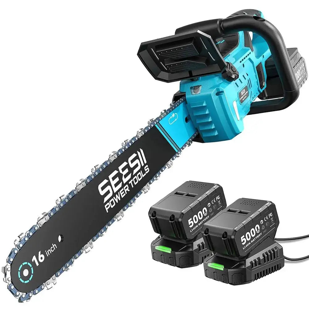 Seesii 40V 18Inch Cordless Electric Saw 2200W Brushless Chainsaw With Automatic Oiler Garden Woodworking Cutting Tool For Makita 18v Battery pin from PriceLows™