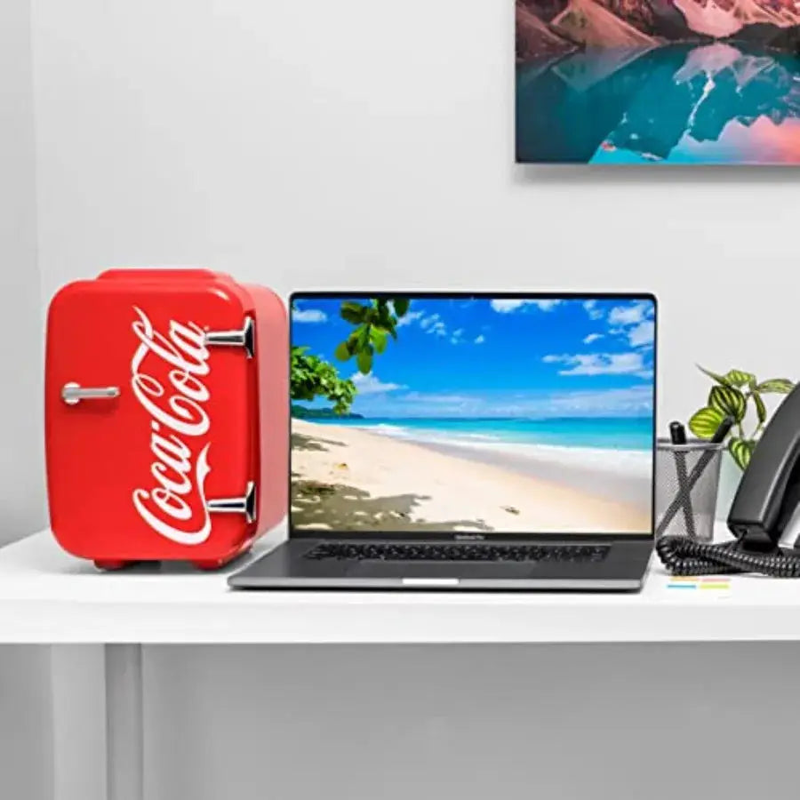 Retro Mini Fridge for Bedroom - Car Office Desk and College Dorm Room - 4L/6 Can 12V Portable Cooler and Warmer for Food Drinks from PriceLows™