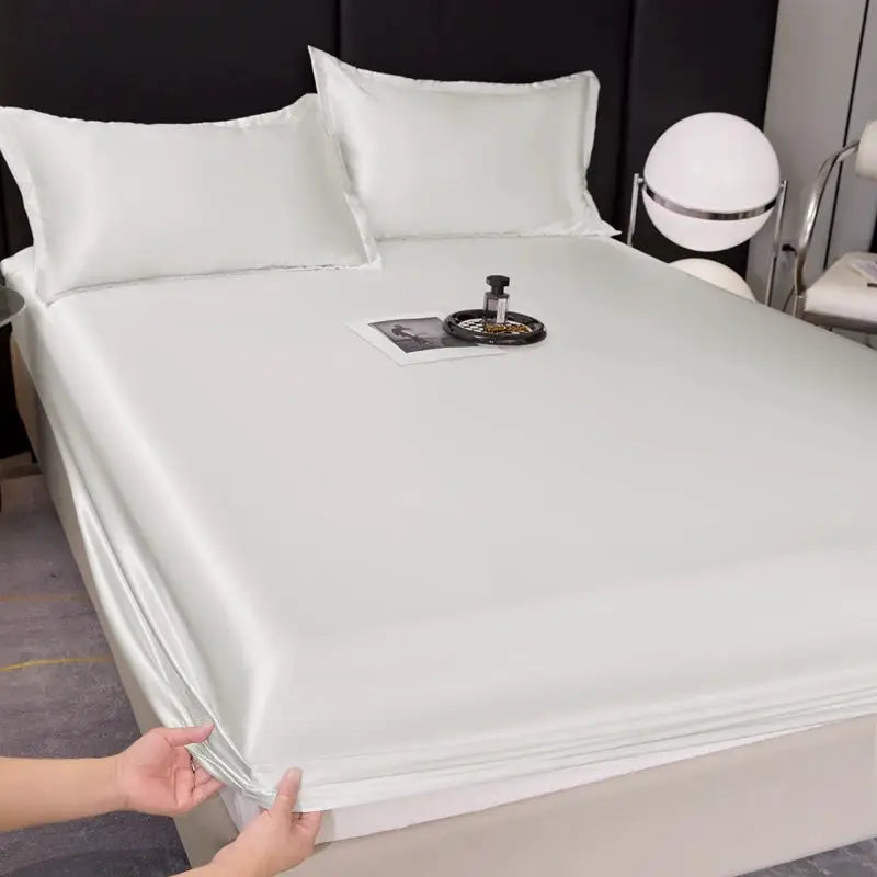 Satin Fitted Sheet | Rayon Fabric | Elastic Hem | Solid Color