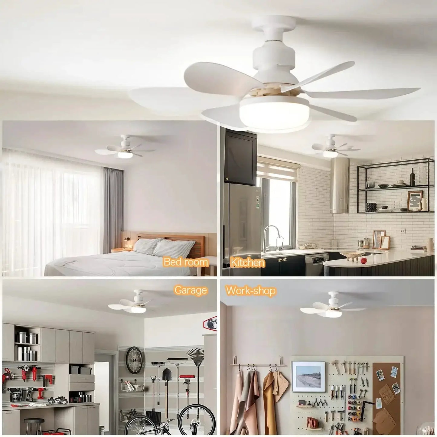 LED Socket Ceiling Fan | Remote Included | E27 Socket | Small Room