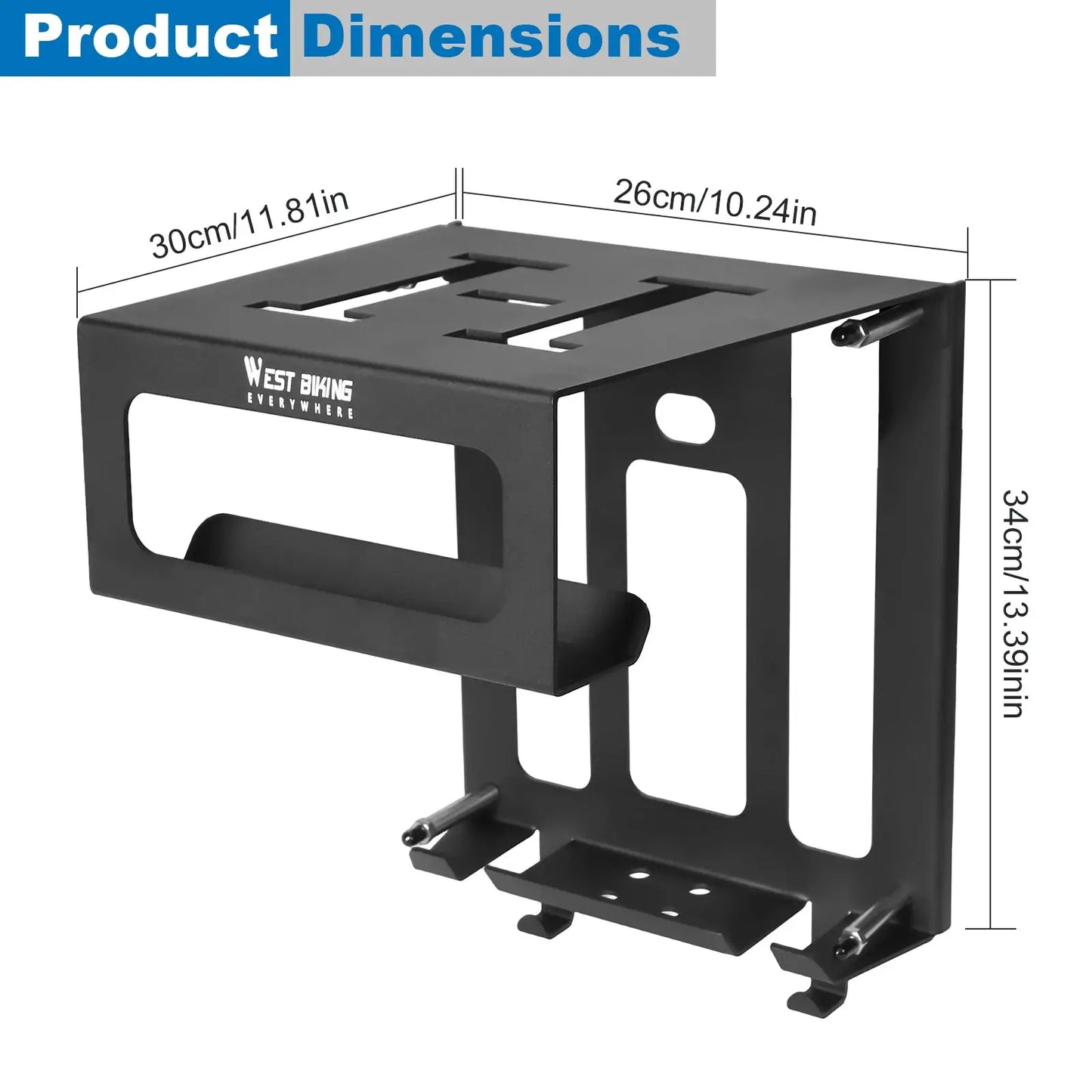 Bike Wall Mount Rack with Shelf and Hooks Space Saving Horizontal Bicycle Rack Can Hold Up To 55 Lbs for Garage Or Indoor Use from PriceLows™