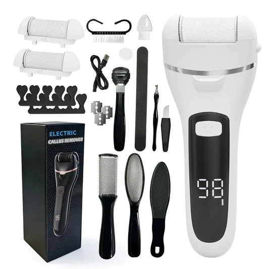 Rechargeable Electric Callus Remover Professional Pedicure Machine Foot File Grinder with 3 Heads for Dead Skin Removal from PriceLows™