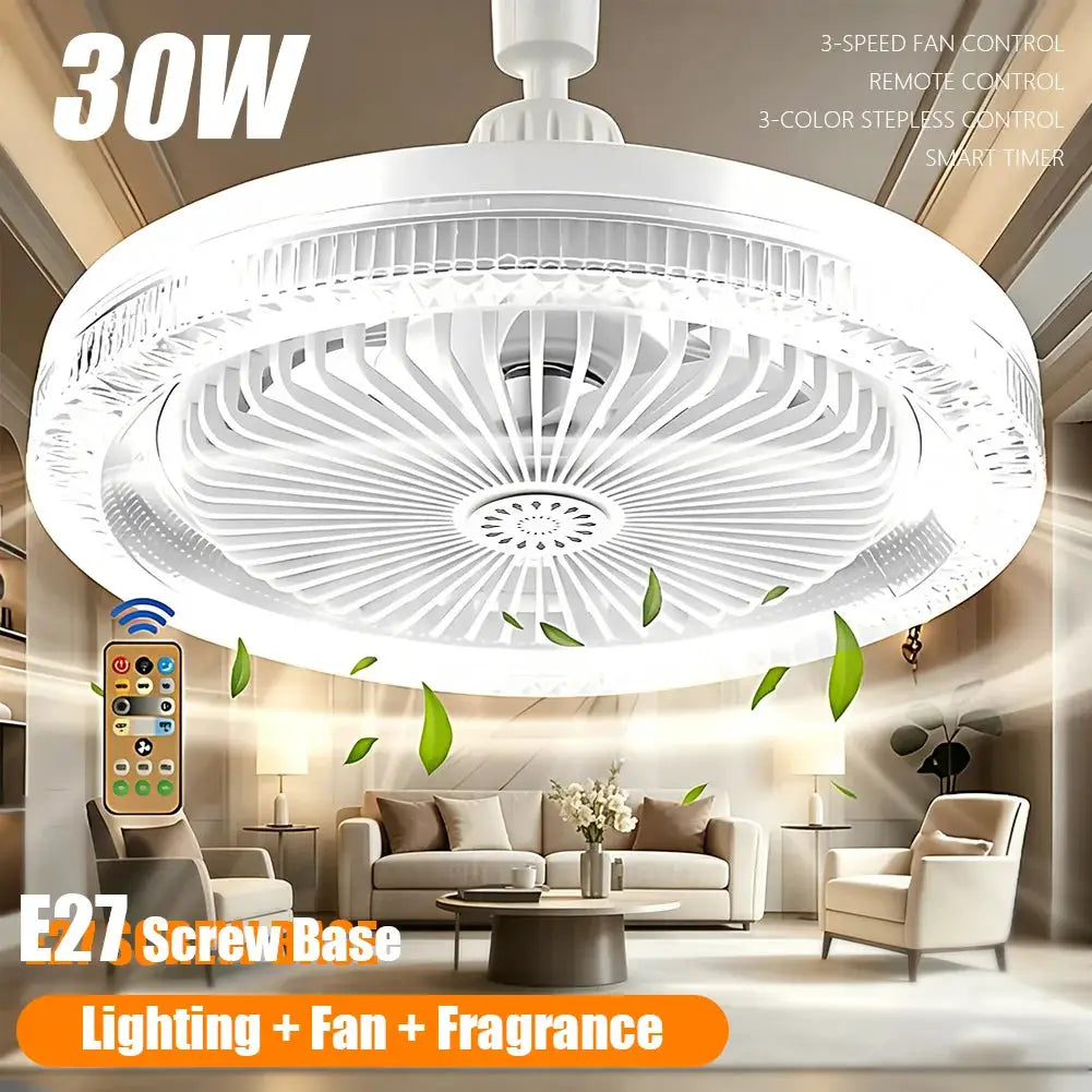 Ceiling Fan With Light | E27 Socket | Remote Control | Dimmable 3000K-6000K