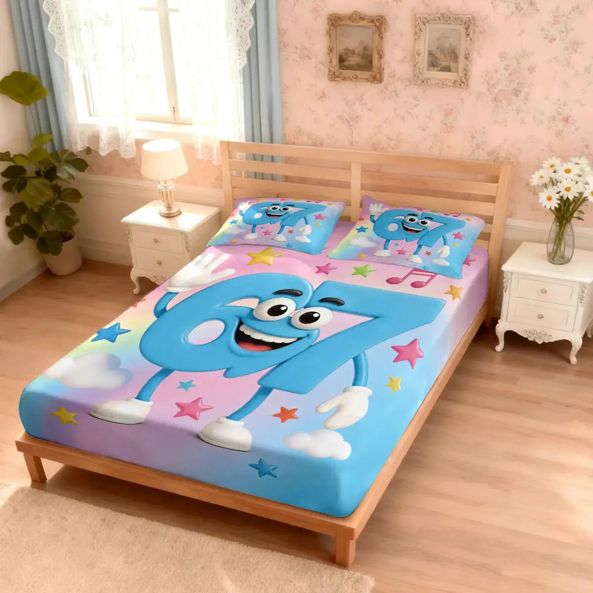 3pcs Cartoon Funny 67 Element Printed Coreless Bedsheet Set, Multi Size Comfortable Bedspread, Bedroom Bedding Decoration from PriceLows™