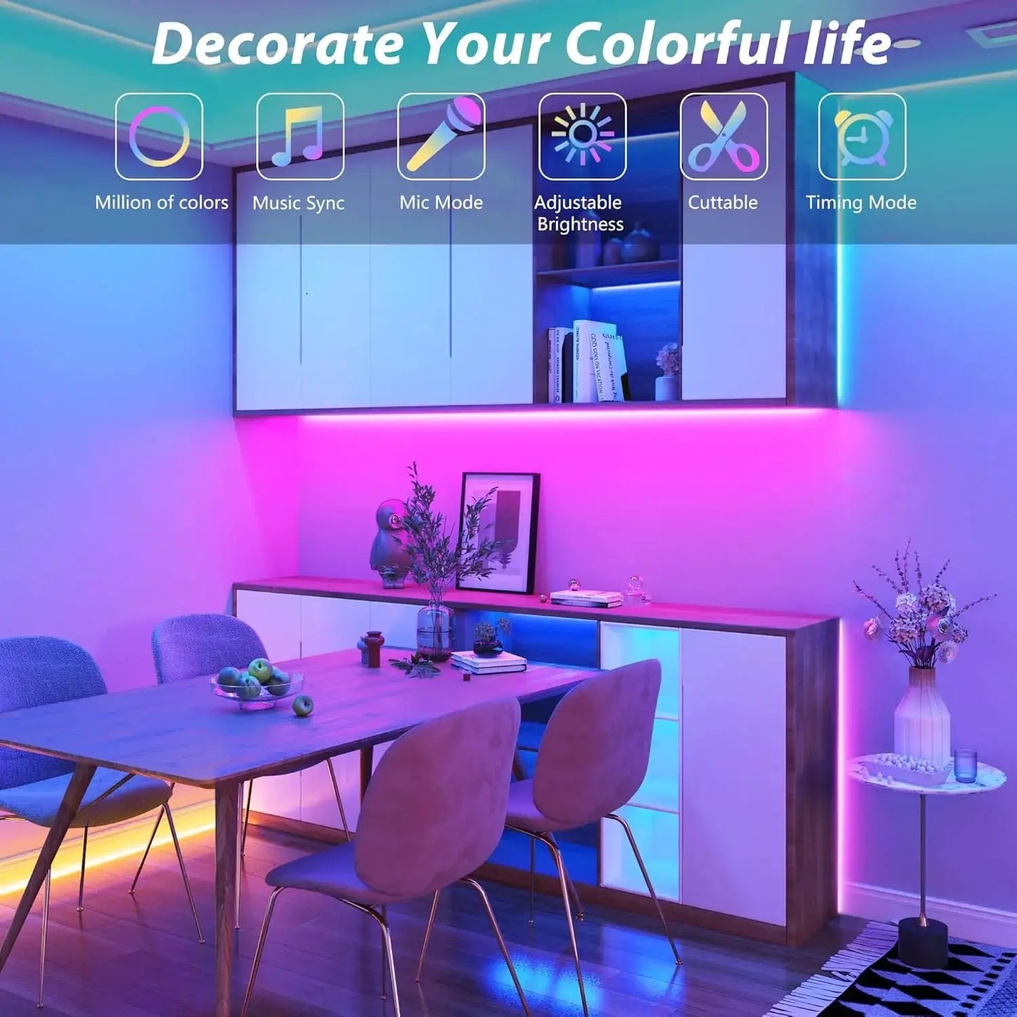 WiFi USB LED Strip Works with Alexa Tuya Smart Life 1M 5M 10M 20M TV Backlight Flexible Tape Light Music Sync Ambient Lighting from PriceLows™