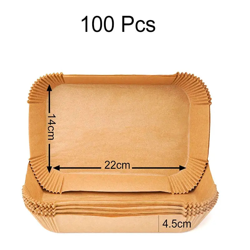 Air Fryer Parchment Paper Liner | 31 cm | Fits 3-9 Qt | Large Rectangle Disposable