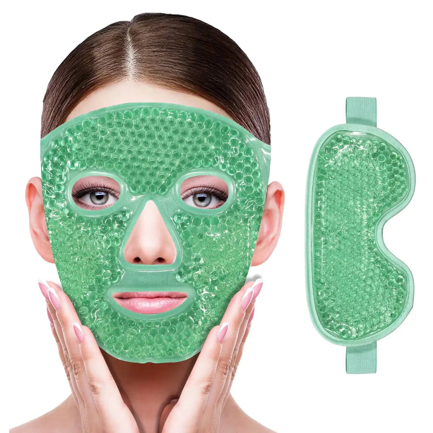 Gel Cooling Ice Face Eye Mask Facial Mask Hot Cold Compress Pack Gel Beads Cold Face Eye Mask Ice Pack,Compress Sleeping FaceSPA from PriceLows™